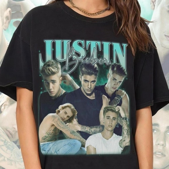 Justin Beiber Retro 90's Graphics Unisex T-shirt, Music Lovers Gift Shirt - Picture 1 of 4